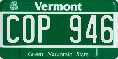 VT license plate COP946
