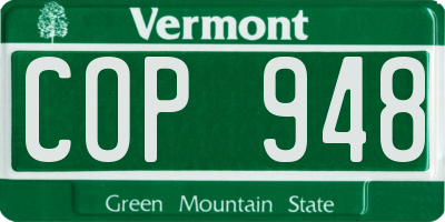 VT license plate COP948