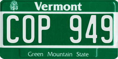 VT license plate COP949