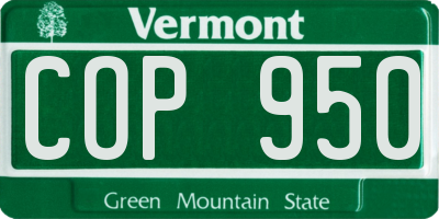 VT license plate COP950