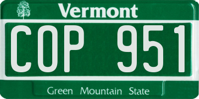 VT license plate COP951