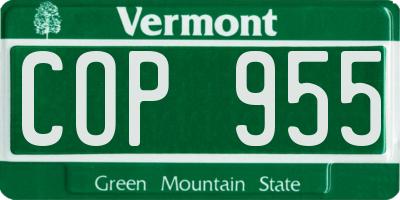 VT license plate COP955