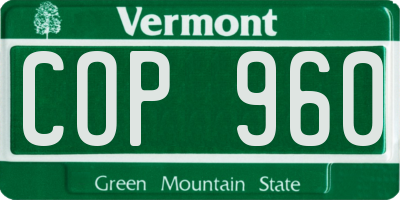 VT license plate COP960
