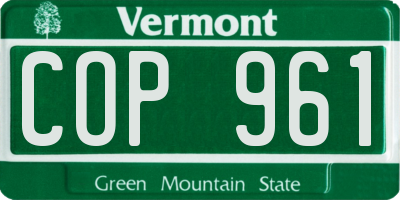 VT license plate COP961