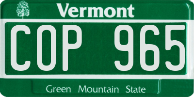 VT license plate COP965