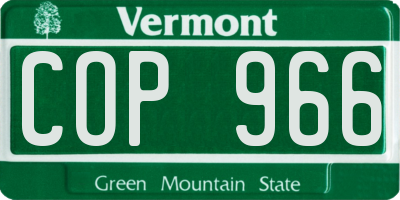 VT license plate COP966