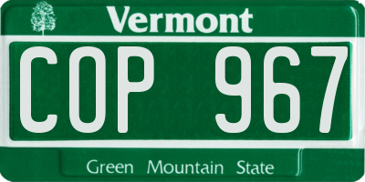 VT license plate COP967
