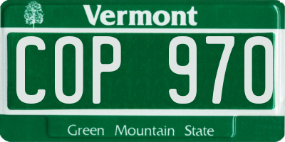 VT license plate COP970