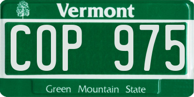 VT license plate COP975