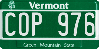 VT license plate COP976