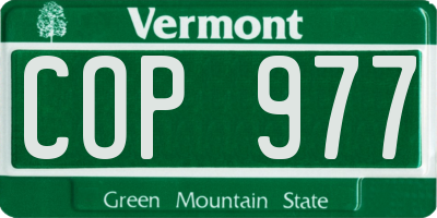 VT license plate COP977