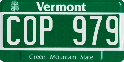 VT license plate COP979