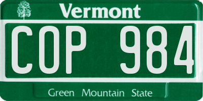 VT license plate COP984
