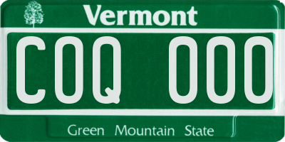 VT license plate COQ000