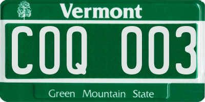 VT license plate COQ003