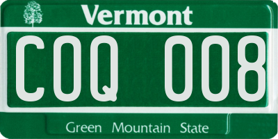 VT license plate COQ008