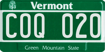 VT license plate COQ020