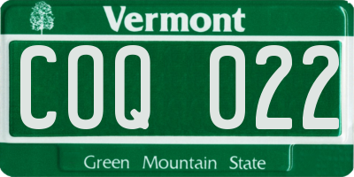 VT license plate COQ022