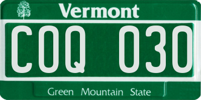 VT license plate COQ030