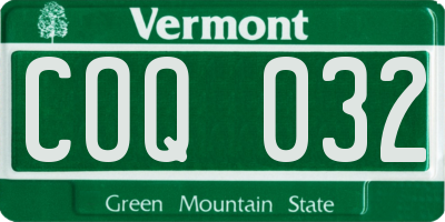 VT license plate COQ032