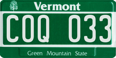 VT license plate COQ033