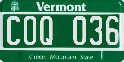VT license plate COQ036