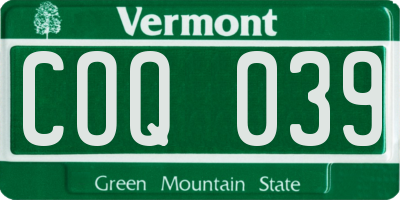 VT license plate COQ039