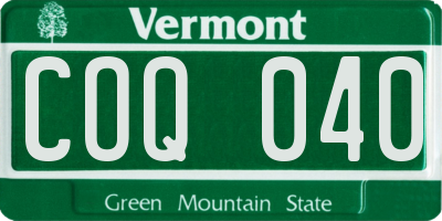 VT license plate COQ040
