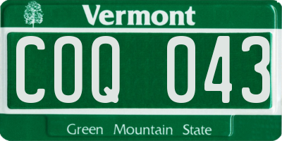 VT license plate COQ043