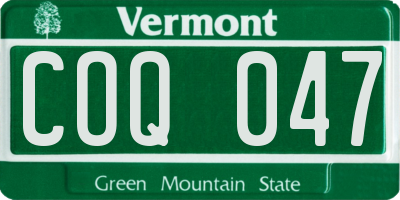 VT license plate COQ047