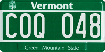 VT license plate COQ048