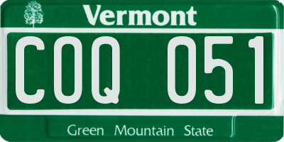 VT license plate COQ051