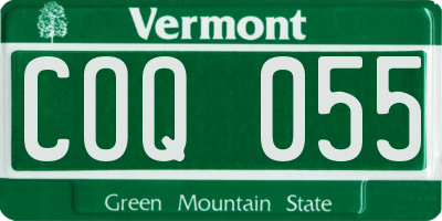 VT license plate COQ055