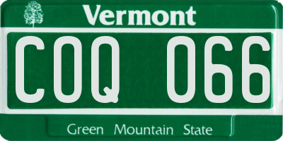 VT license plate COQ066