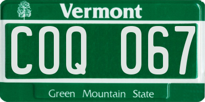 VT license plate COQ067