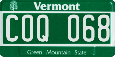 VT license plate COQ068