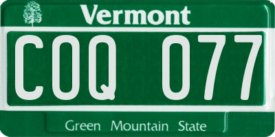 VT license plate COQ077