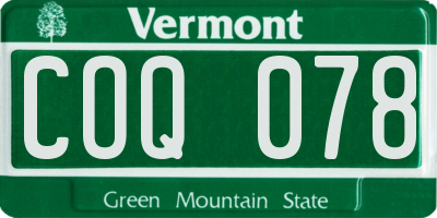 VT license plate COQ078