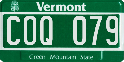 VT license plate COQ079