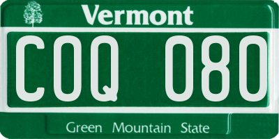 VT license plate COQ080