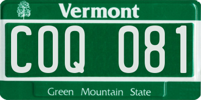 VT license plate COQ081
