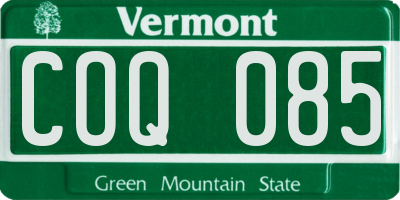 VT license plate COQ085