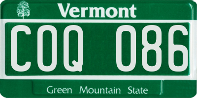 VT license plate COQ086