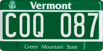 VT license plate COQ087