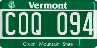 VT license plate COQ094