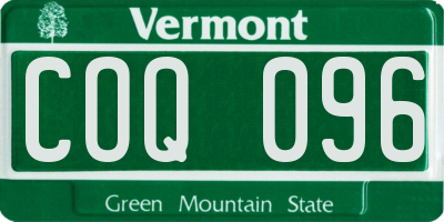 VT license plate COQ096