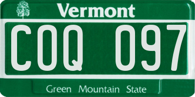 VT license plate COQ097