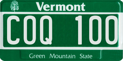VT license plate COQ100
