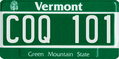 VT license plate COQ101