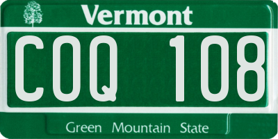 VT license plate COQ108